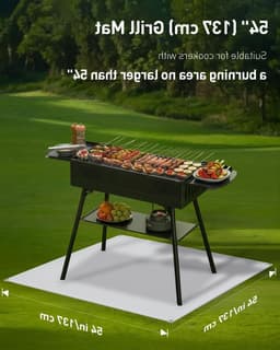 Grote vuurvaste grillmat van 54" x 54" voor barbecue, vuurkorf en buitenkeuken, waterdichte bescherming voor tuinen, terrassen en decks — thumbnail 2