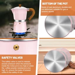 3-kops aluminium espressokoker (Moka Pot) – Klassieke Italiaanse koffiemaker voor op het fornuis – Geschikt voor het bereiden van Italiaanse en Cubaanse koffie – Ideaal voor thuis en op de camping – 150 ml (5 oz) — thumbnail 4