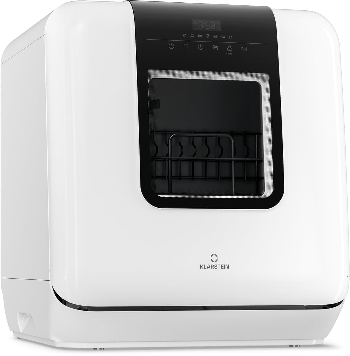 Klarstein Melville mini vaatwasser - Compacte vaatwasser voor 3 couverts, met 7 programma's, 6 liter waterverbruik, AquaStop, draagbaar design — afbeelding 1