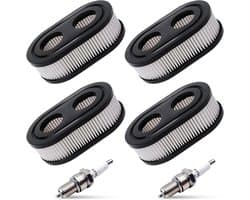 4 Stuks Luchtfilter voor Grasmaaier, Vervangend Luchtfilter Cartridge voor Briggs & Stratton, Geschikt voor 798452 en 593260, Tuinonderhoud Accessoires