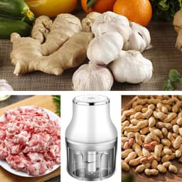 Elektrische Voedselhakker - Keukenmachine Draadloos - Snel Ingrediënten Snijden - Oplaadbaar Compact Ontwerp - 250 ml - Wit — thumbnail 3