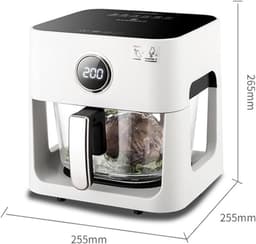 Airfryer - Friteuse Elektrische Friteuse - Gezond Koken - Visueel Frituurmandje - 5 Liter - Wit — thumbnail 5