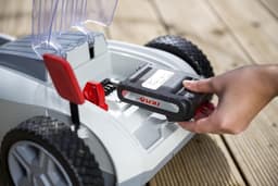 Accu Grasmaaier - Handmaaier Mulchmaaier - Klein Gazon Onderhoud - Borstelloze Motor - 21 cm Maaibreedte - Grijs Rood — thumbnail 5
