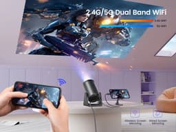 Stervia Mini Beamer - Projector - Projector Sterrenhemel - Projector Scherm - 1080P - 300 ANSI - 270° - Zwart - 9 x 11.7 x 19 cm — thumbnail 3