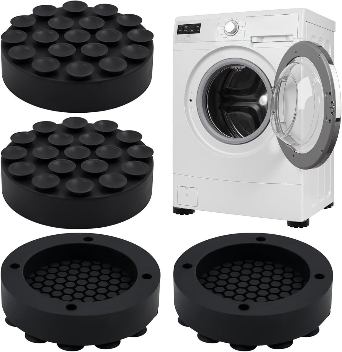 Set van 4 Vibration Dampers voor Wasmachines en Drogen, Rubber Voeten, Geluiddempers en Antivibratie Pads — afbeelding 1
