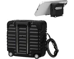 kwmobile Koptelefooncase met kofferdesign voor Apple Airpods 4 – zwart