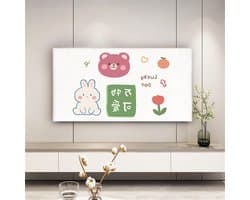Universele TV Hoes - Beschermhoes Televisie - Scherm Beschermen - Half Gesloten Achterkant - 32-85 inch - Roze Beer