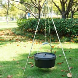 Verstelbare Kookstandaard voor Buiten - Ideaal voor BBQ, Kamperen en Picknicken, Geschikt voor Grillen, Stoven en Drogen van Kleding — thumbnail 3