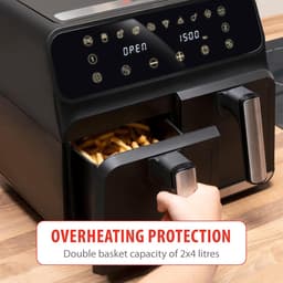 Dubbele Airfryer - Heteluchtfriteuse XXL - Gezond Koken - Sync Finish Functie - 8 Liter - Zwart — thumbnail 2