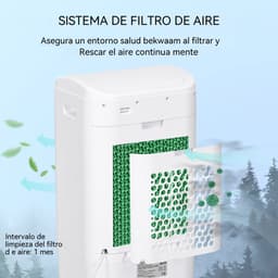 Mobiele Airco - Luchtkoeler 3-in-1 – 3 Snelheden – 7,5H Timer – 15L Watertank – Oscillerend & Humidifier – Slaapkamer & Kantoor – 37x32x78 cm – 1 Stuk – Wit — thumbnail 2