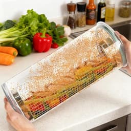 Kip Panier Kom - Schudbeker Mixer - Maaltijd Bereiden - 360 Graden Dekking - 20 cm Breed - Transparant — thumbnail 5
