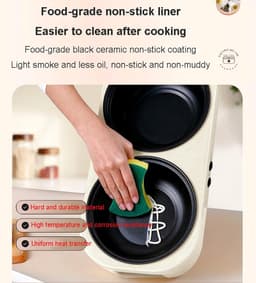 Double Boiler Rice Cooker, Multi-Function Small Electric Hob, Electric Steam and Cooking Pot for Household Use,A — thumbnail 2