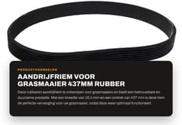 Dailygoods- Aandrijfriem Rubber 16,4mm Breedte - Gesloten Lus - 437mm Omtrek - Compatibel met Spear & Jackson S1334ER - Slijtvast - Duurzaam - Grasmaaier Riem — thumbnail 5