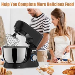 Keukenmachine - Elektrische Mixer - Bakken Thuis - Krachtige Motor - 45 Qt Kom - Zwart — thumbnail 3