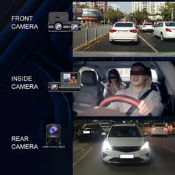 Dailygoods - 3-Kanaals Dashcam met 1080P Voor- en Achtercamera — thumbnail 3