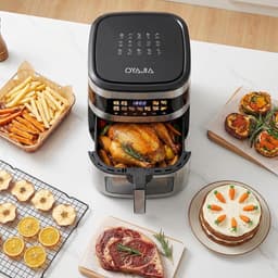 Heteluchtfriteuse XXL - Airfryer keukenapparaat - Gezond koken - 11-in-1 functies - 10 liter capaciteit - Zilver — thumbnail 5