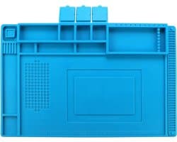 Soldermat van silicone 45 x 30 cm, hittebestendig tot 500 °C, ideaal voor reparatie van horloges, telefoons en laptops