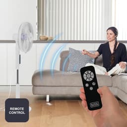 BLACK+DECKER - Statiefventilator 30W | 24 snelheden | modi Normaal, Natuurlijk en Nacht | timer 15 u | automatische oscillatie | verstelbare hoogte 118–138 cm | LED-display | stil | afstandsbediening — thumbnail 2