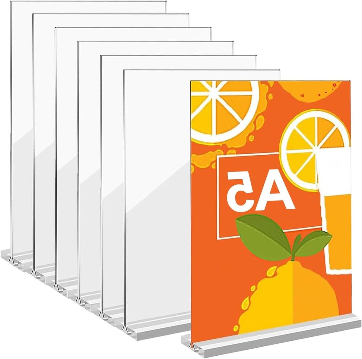 Acryl Sign Houder voor Tafel, Dubbelzijdige Verticale Displaystandaard voor Foto's, Ideaal voor Thuis, Kantoor en Winkels — afbeelding 1