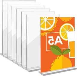 Acryl Sign Houder voor Tafel, Dubbelzijdige Verticale Displaystandaard voor Foto's, Ideaal voor Thuis, Kantoor en Winkels — thumbnail 1