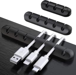 3-Pack Kabelhouder Clips voor Kabelbeheer, Zelfklevende Organiser voor USB Oplaadkabels, Muiskabels en Power Cords in Kantoor en Thuis — thumbnail 1