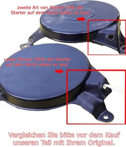 Terugslagstarter Grasmaaier - Trekstarter Motor - Motor Starten - Montagegaten 170mm - 17 x 17 x 3 cm - Zwart — thumbnail 2