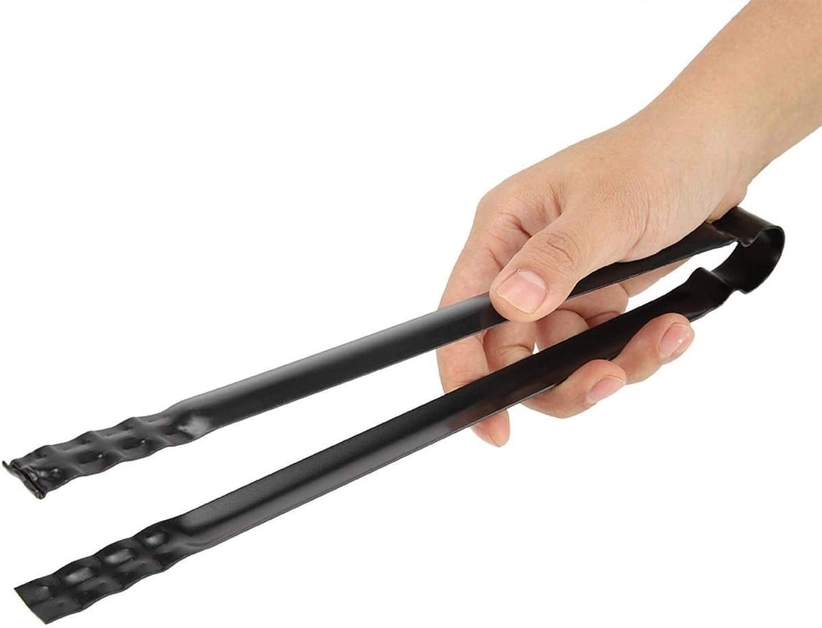 aladdien - Houtskooltang - Grillclip - Multifunctioneel - Zwart - Kooltang - Ideaal voor barbecues en picknicks - 30 x 1,8 cm — afbeelding 1