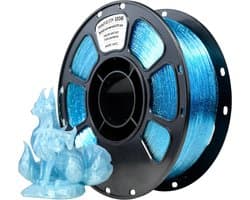 3D Printer Filament - PETG Draad - Objecten Printen - Transparant Knipperend Effect - 1.75 mm - Waterblauw