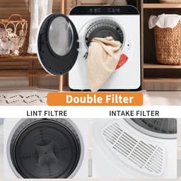 Re-purelife® wasdroger compact met 6 programma's - droogtrommel van ABS met UV- en hoge temperatuursterilisatie - wanddroger met timer en kinderslot - modern wit 49,5 × 42 × 59,5 cm — thumbnail 10