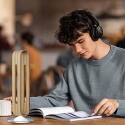 Houten hoofdtelefoonstandaard voor gaming en over-ear hoofdtelefoons, desk houder voor thuis en op kantoor — thumbnail 3