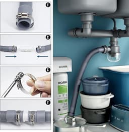 Afvoerslang voor Wasmachines - Uitbreiding van 2 m x 20 mm, Universele Afvoerslang voor Wasmachine, Vaatwasser en Droger, Waterafvoer, Slangaccessoires — thumbnail 3
