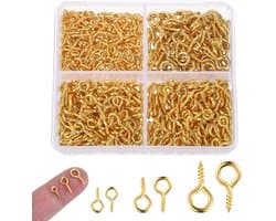 600 Stuks RVS Kleine Haakschroeven met Oogschroeven voor Doe-Het-Zelf Projecten, Ambachten en Sieraden