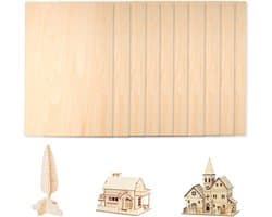 Set van 10 Balsa Houten Platen 300 x 200 x 1,5 mm voor Creatief Knutselen, Modelleren en Pyrografie