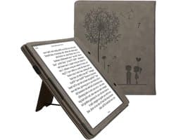 E-reader hoes - Boek cover - Apparaat beschermen - Met standaard en band - 235 x 202 cm - Grijs