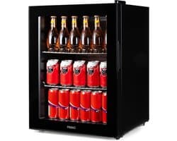 Drank Koelkast - Minibar Koeler - Dranken Koelen - Glazen Deur - 60 Liter - Zwart