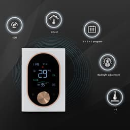 Slimme Knopthermostaat - Programmeerbaar LCD - Energie Besparen - Wekelijkse Planning - 5A Stroombelasting - Wit — thumbnail 3