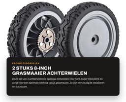 Dailygoods- Grasmaaier Achterwiel 8 Inch - 2 Stuks - Vervangt OEM 107-3709 - Geschikt voor Toro Modellen - Naaf 1/2" - Tandwiel 42 Tanden - Grasmaaierwiel — thumbnail 5