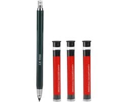 Mechanisch Potlood met 3 Navullingen, 4mm Zwarte Navullingen voor Concepttekeningen, Houtbewerking en Creatief Schetsen