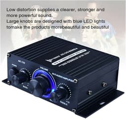Digitale Versterker - Mini Stereo Audio - Muziek Afspelen - 2 Kanaals Uitvoer - 20W + 20W - Zwart — thumbnail 3