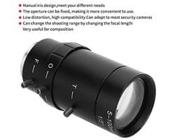 5-100mm CCTV Lens, 1.3MP Zoom CCTV Lens CS Mount Handmatige Diafragma Aluminium HD Lens voor Beveiligings CCTV Camera Lage Vervorming Hoge Compatibiliteit