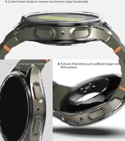 Ringke Slim + Glass | Hoesje + Screen Protector Geschikt voor Samsung Galaxy Watch 7 40MM | Case met 9H Tempered Glass | Transparant — thumbnail 6