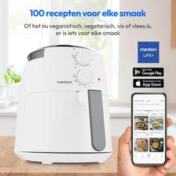 Heteluchtfriteuse - Airfryer Frituurpan - Olievrij Koken - 360 Graden Warmte - 47 Liter Capaciteit - Wit — thumbnail 4