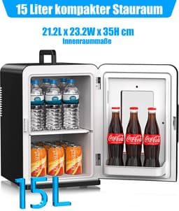 KESSER® K-MKS-2076 - Mini-koelkast - 15 Liter - AC DC 220-240V en 12V - Verwarmingsfunctie - Zwart — thumbnail 3
