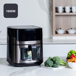Airfryer Zonder Olie - Hetelucht Frituurpan - Gezond Bakken - Groot Volume 6.5L - 28x26x35cm - Zwart — thumbnail 7