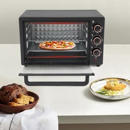 Compacte Mini Oven - Kleine Keukenoven - Snel Gerechten Bereiden - Met Airfryer Functie - 22 Liter Capaciteit - Zwart — thumbnail 3
