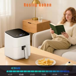 YOR® Mini airfryer - Airfryer - Airfryer klein - Wit - 26cm x 22cm x 28cm — thumbnail 8