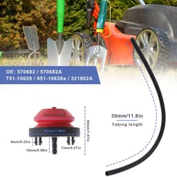 Dailygoods- Primerpomp Set - 2 x Brandstofpompen - 2 x Brandstofleidingen - 4 x Klemmen - Compatibel met TECUMSEH AV520 - Duurzaam Plastic - Brandstofpomp — thumbnail 5