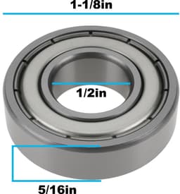 Dailygoods- Wiellager 1-1/8" x 1/2" x 5/16" - 4 Stuks - Vervanging 52-2450 - Compatibel met Toro 21" Maaiers - Metalen Afdichting - Slijtvast - Lager — thumbnail 2