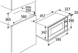 Inbouw Magnetron - Keukenapparaat - Snel Eten - Roestvrij Staal - 20 Liter - Zwart — thumbnail 3