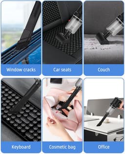 Multifunctionele Kruimeldief - Auto Stofzuiger - Auto en Huis - Verschillende Opzetstukken - 19.8 cm - Zwart — thumbnail 5